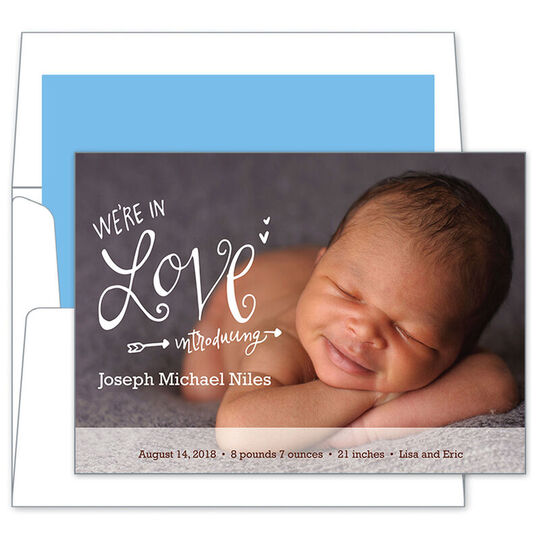 We're in Love Photo Baby Announcements